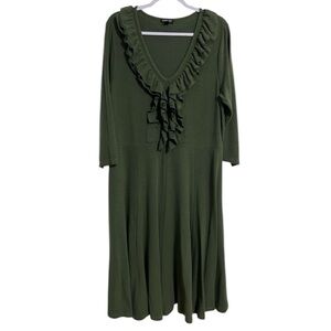 Blooming Rose Woman Green Dress 2X